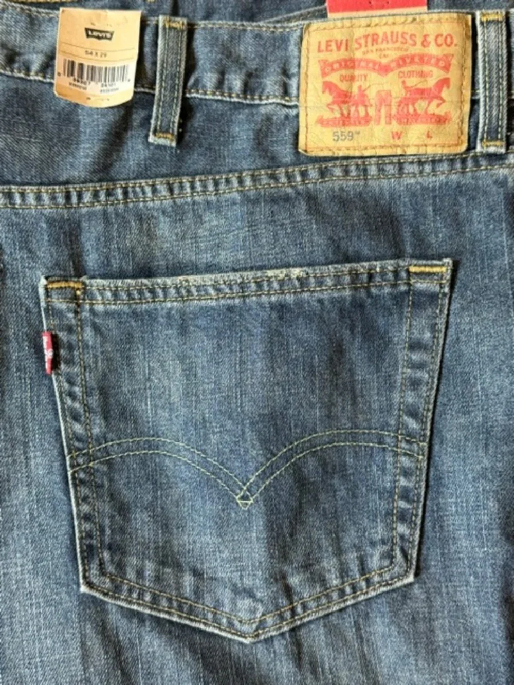 NWT Levi’s 559 Relaxed Straight Jeans Men’s 54x29 Big & Tall Blue